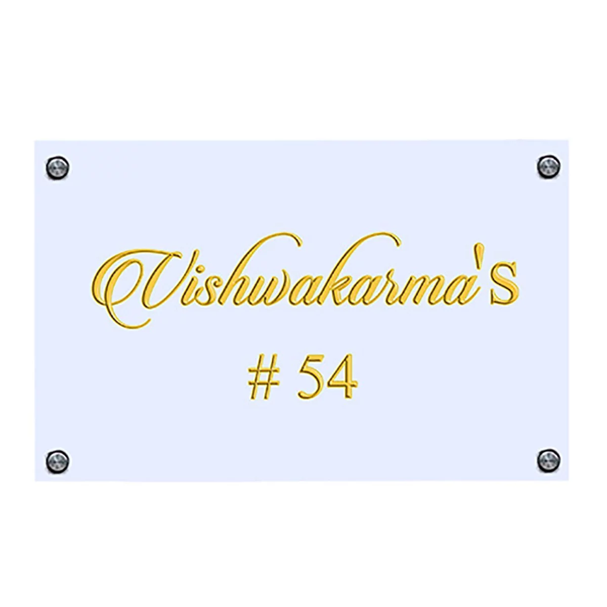 Home Decor Custom Stylish Acrylic  Name Plate for House Personalized Beautiful Decor Home Decor Showpiece and Gifts by HomeDecorKart and Karigaari India