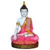 Handcrafted Ployresin Pink And Golden Colour Sitting Lord Buddha Statue Showpiece Home Decor/Office Decor/Spiritual Gift - Image 2