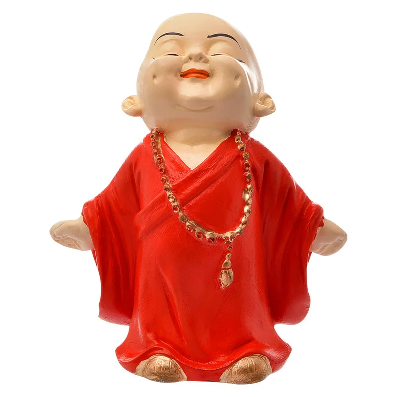 Buddha Idols Handcrafted Ployresin  Orange Colour Lord Buddha Standing Statue  Showpiece Home Decor/Office Decor/Spiritual Gift Home Decor Showpiece and Gifts by HomeDecorKart and Karigaari India