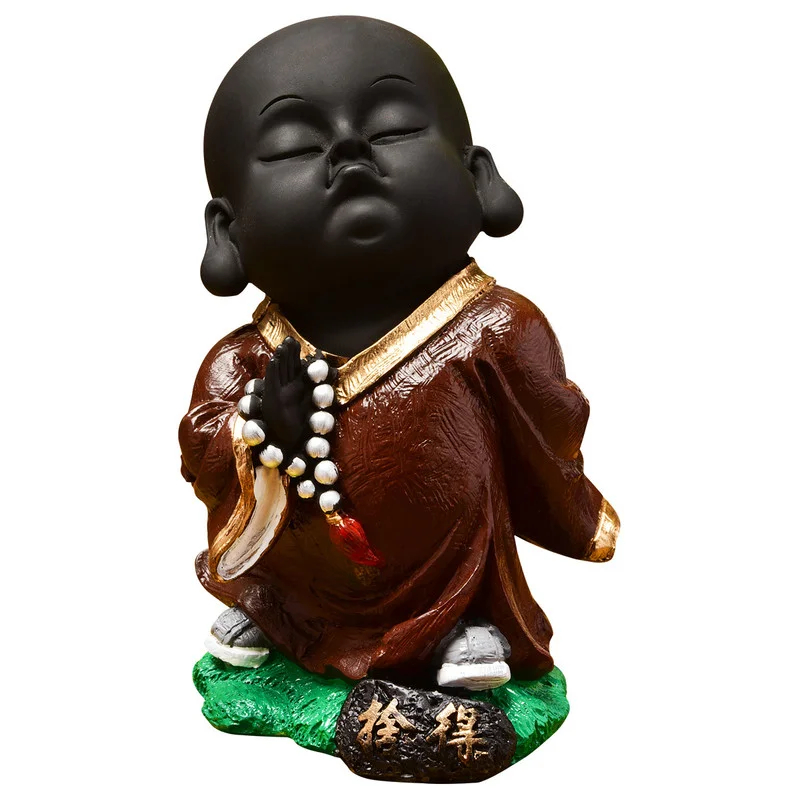 Buddha Idols Handcrafted Ployresin Lord Buddha Standing Brown Colour Thinking Statue  Showpiece Home Decor/Office Decor/Spiritual Gift Home Decor Showpiece and Gifts by HomeDecorKart and Karigaari India