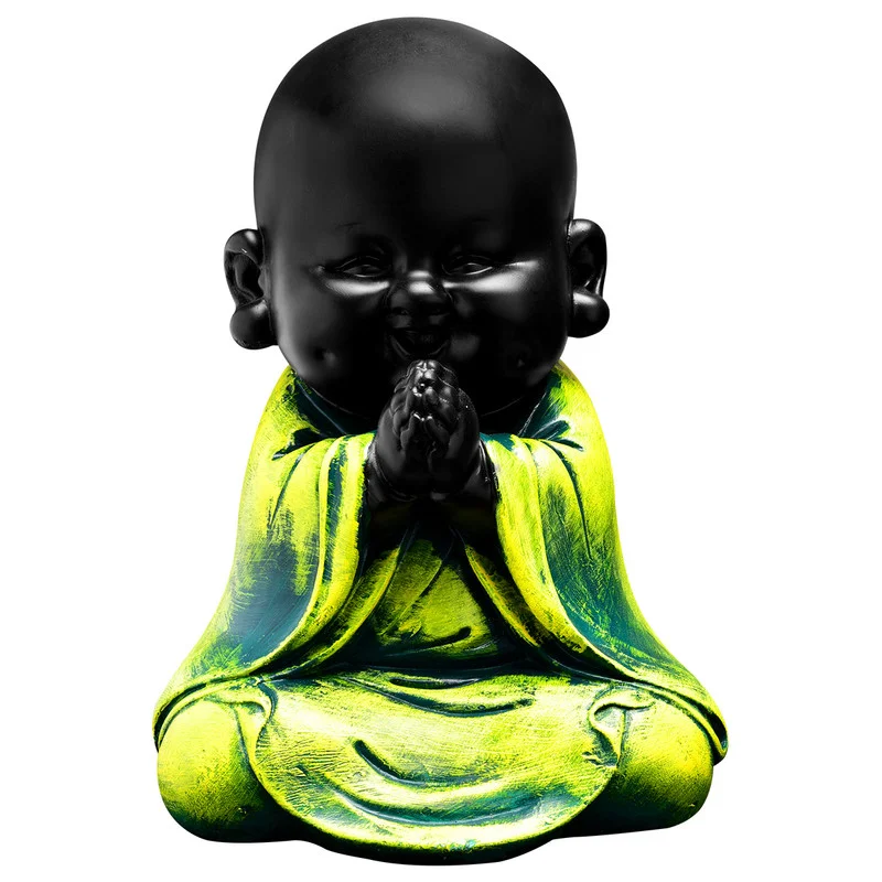 Buddha Idols Handcrafted Ployresin Lord Buddha Light Green Colour Praying And Sitting Statue Showpiece Home Decor/Office Decor/Spiritual Gift Home Decor Showpiece and Gifts by HomeDecorKart and Karigaari India