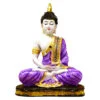 Handcrafted Ployresin Lord Buddha Meditating Statue Sitting On Golden Colour Table Showpiece Home Decor/Office Decor/Spiritual Gift, Purple Colour - Image 3
