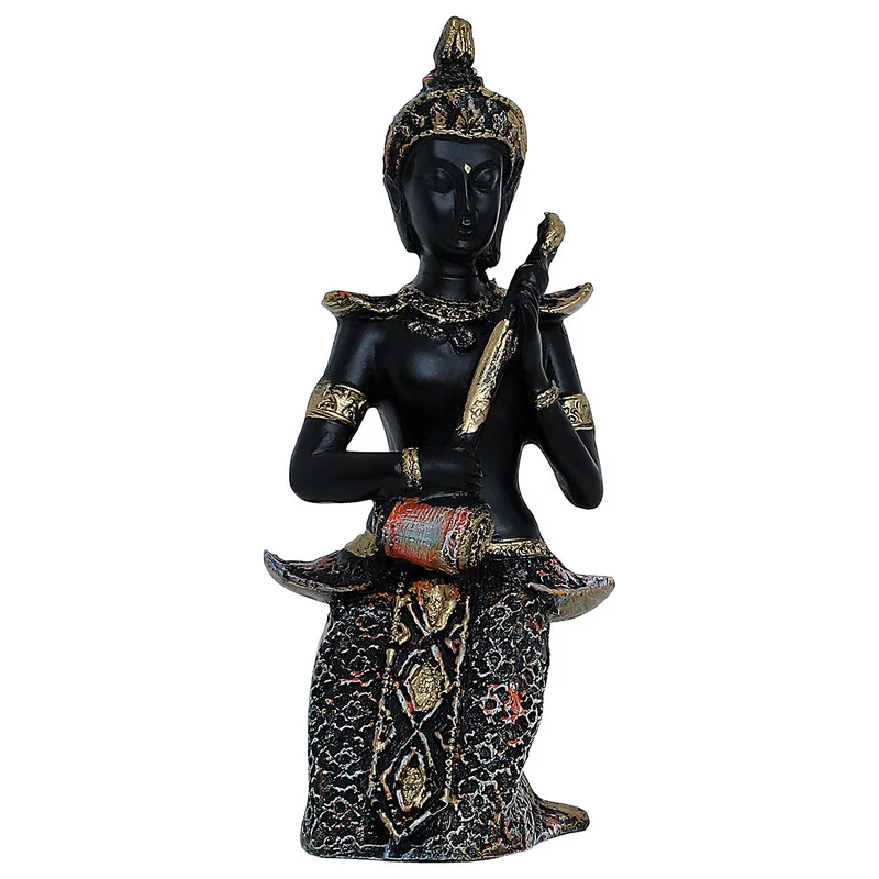 Buddha Idols Handcrafted Ployresin Lord Buddha Black Colour Standing Statue Showpiece Home Decor/Office Decor/Spiritual Gift Home Decor Showpiece and Gifts by HomeDecorKart and Karigaari India