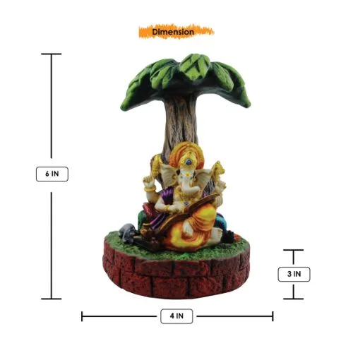 Ganesha Idols Lord Ganesha Sitting Under Tree And Playing Guitar Idol for Home Decor Home Decor Showpiece and Gifts by HomeDecorKart and Karigaari India