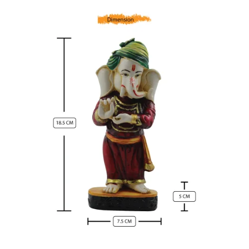 Ganesha Idols Lord Ganesha Standing And Giving Instruction Multicolor Idol for Home Decor Home Decor Showpiece and Gifts by HomeDecorKart and Karigaari India