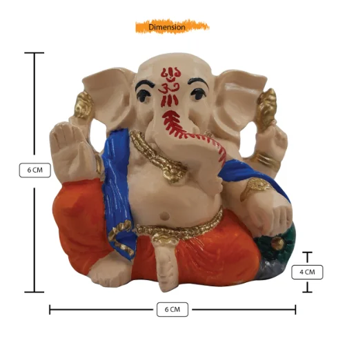 Ganesha Idols Lord Ganesha Sitting Idol Red & Blue Color for Home Decor Home Decor Showpiece and Gifts by HomeDecorKart and Karigaari India