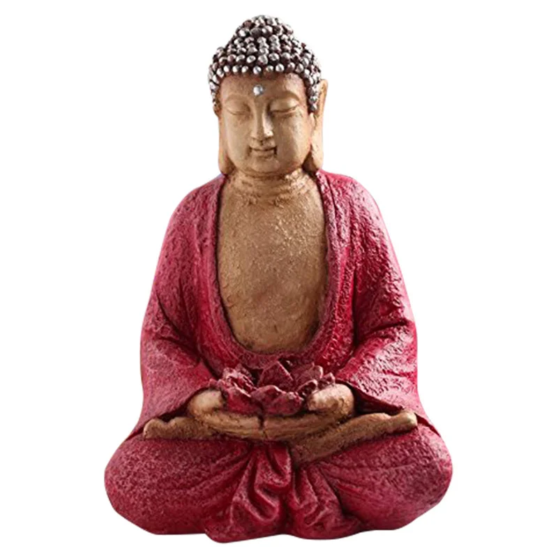Buddha Idols Handcrafted Ployresin Lord Buddha Meditating Statue Pink Colour Showpiece Home Decor/Office Decor/Spiritual Gift Home Decor Showpiece and Gifts by HomeDecorKart and Karigaari India