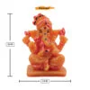Unique Design Lord Ganesha Sitting Idol Orange And Pink Color Best for Home Decor - Image 3
