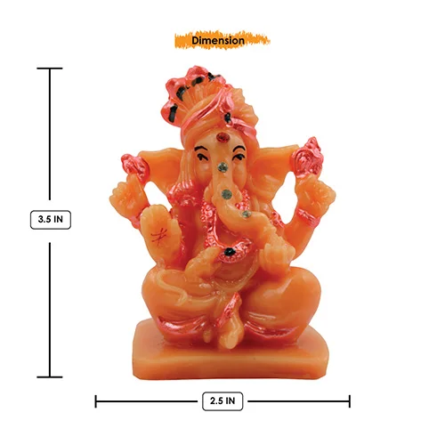 Car Dashboard Idols Unique Design Lord Ganesha Sitting Idol Orange And Pink Color Best for Home Decor Home Decor Showpiece and Gifts by HomeDecorKart and Karigaari India