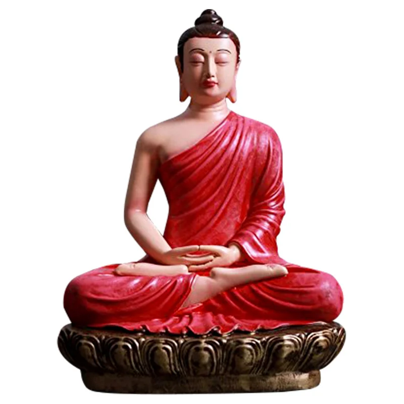 Buddha Idols Handcrafted Ployresin Lord Buddha Red  Colour Meditating Statue Showpiece Home Decor/Office Decor/Spiritual Gift Home Decor Showpiece and Gifts by HomeDecorKart and Karigaari India