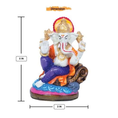 Ganesha Idols Unique Design Little Lord Ganesha Sitting With One Leg Down Idol Multicolor Best Item for Home Decor Home Decor Showpiece and Gifts by HomeDecorKart and Karigaari India