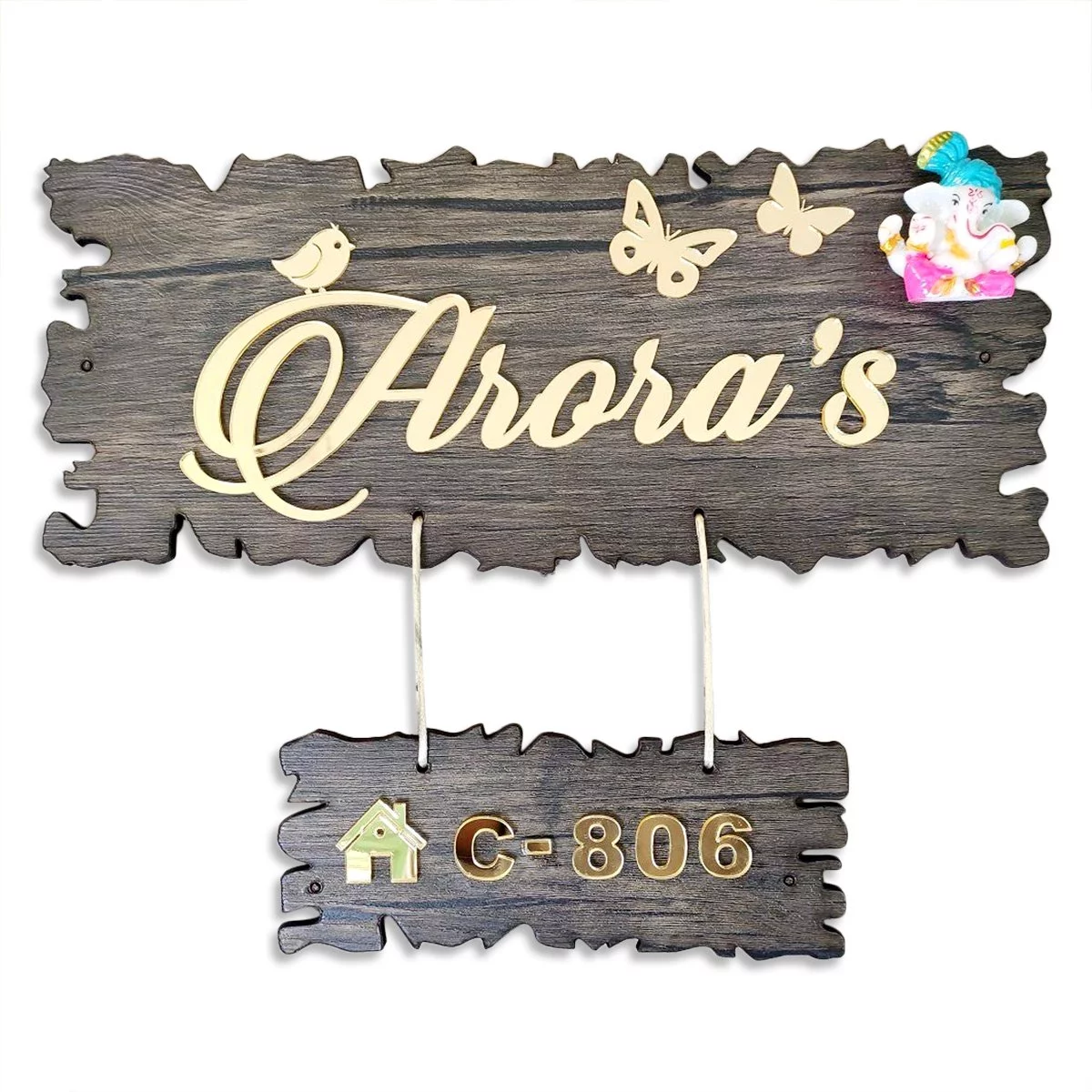 Home Decor Cozy Personalized Stylish Wooden Name Plate for Office Durable Decor Home Decor Showpiece and Gifts by HomeDecorKart and Karigaari India