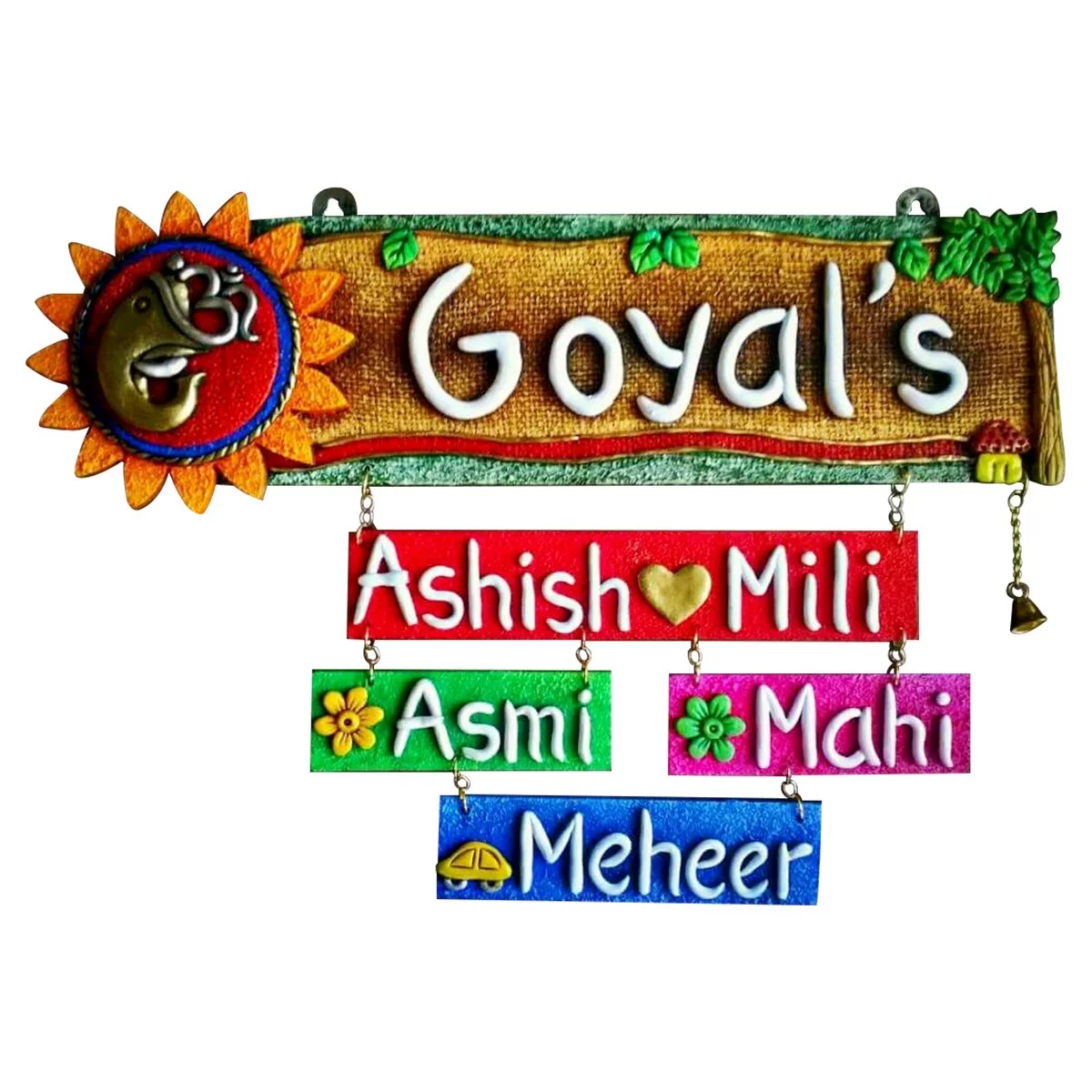 Home Decor Stylish Family  Custom Wooden Name Plate for House Durable Home Decor Home Decor Showpiece and Gifts by HomeDecorKart and Karigaari India