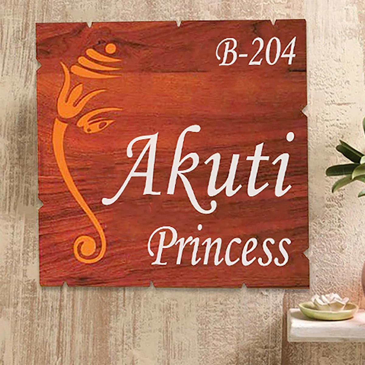 Home Decor Beautiful Sturdy Wooden Name Plate for Home Durable Custom Decor Home Decor Showpiece and Gifts by HomeDecorKart and Karigaari India