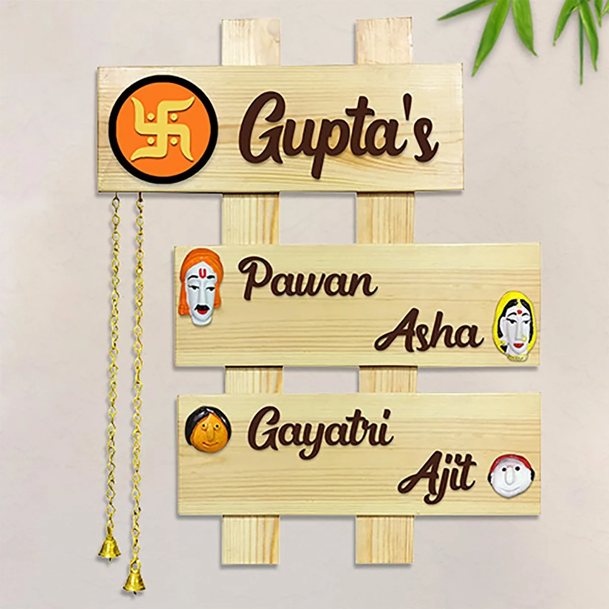 Home Decor Personalized Custom Wooden Name Plate for House Durable Beautiful Home Decor Showpiece and Gifts by HomeDecorKart and Karigaari India