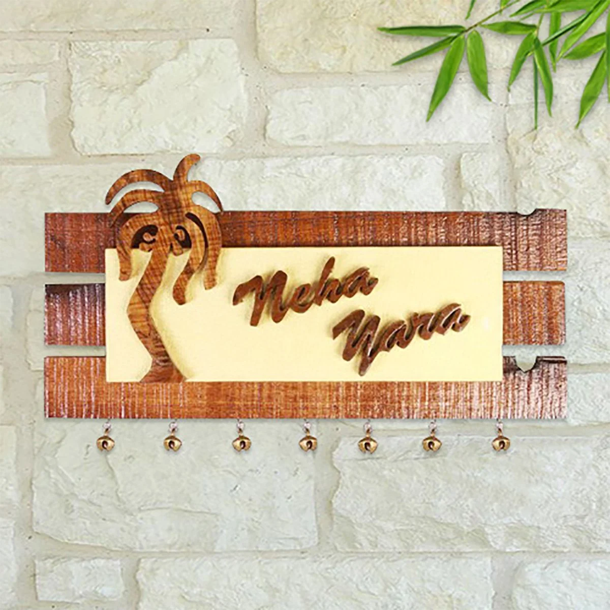 Home Decor Sturdy Durable Wooden Name Plate for House Personalized Stylish Home Decor Showpiece and Gifts by HomeDecorKart and Karigaari India