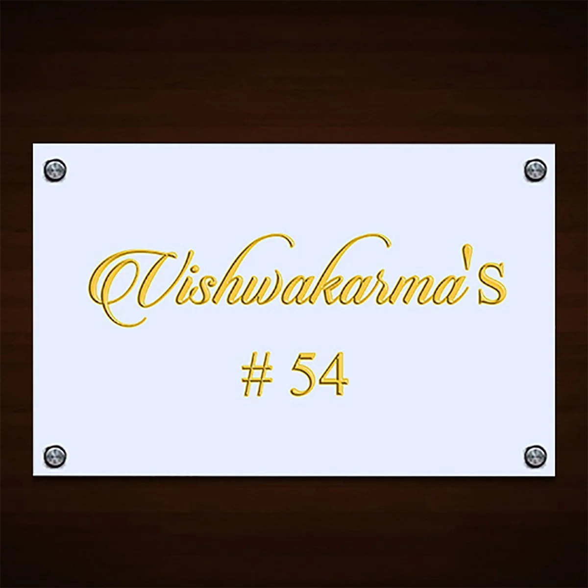 Home Decor Custom Stylish Acrylic  Name Plate for House Personalized Beautiful Decor Home Decor Showpiece and Gifts by HomeDecorKart and Karigaari India