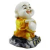 Handcrafted Ployresin Lord Buddha Standing, Laughing White And Yellow Statue Showpiece Home Decor/Office Decor/Spiritual Gift - Image 3
