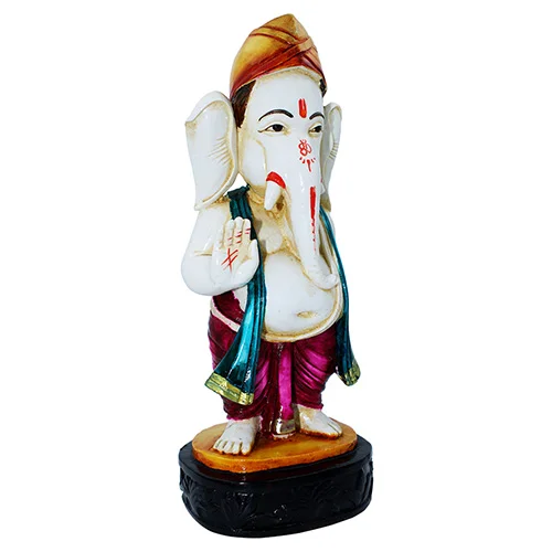 Ganesha Idols Lord Ganesha Standing & Giving Blessing multiolor Idol for Home Decor Home Decor Showpiece and Gifts by HomeDecorKart and Karigaari India