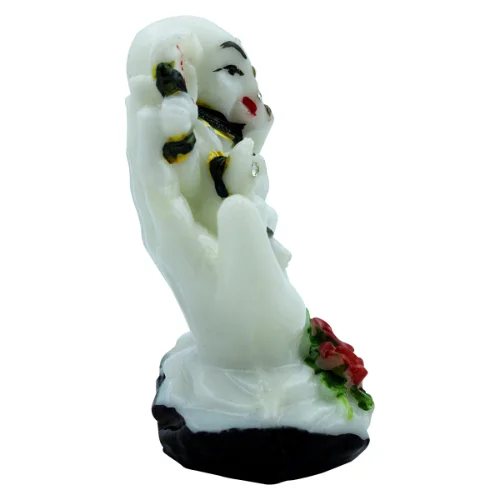 Car Dashboard Idols Lord Ganesha Sitting Between Two hands Idol White Color Best for Home Decor Home Decor Showpiece and Gifts by HomeDecorKart and Karigaari India