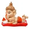 Lord Ganesha Sleeping With Mouse Idol Best & Unique Design Red Color for Home Decor - Image 4