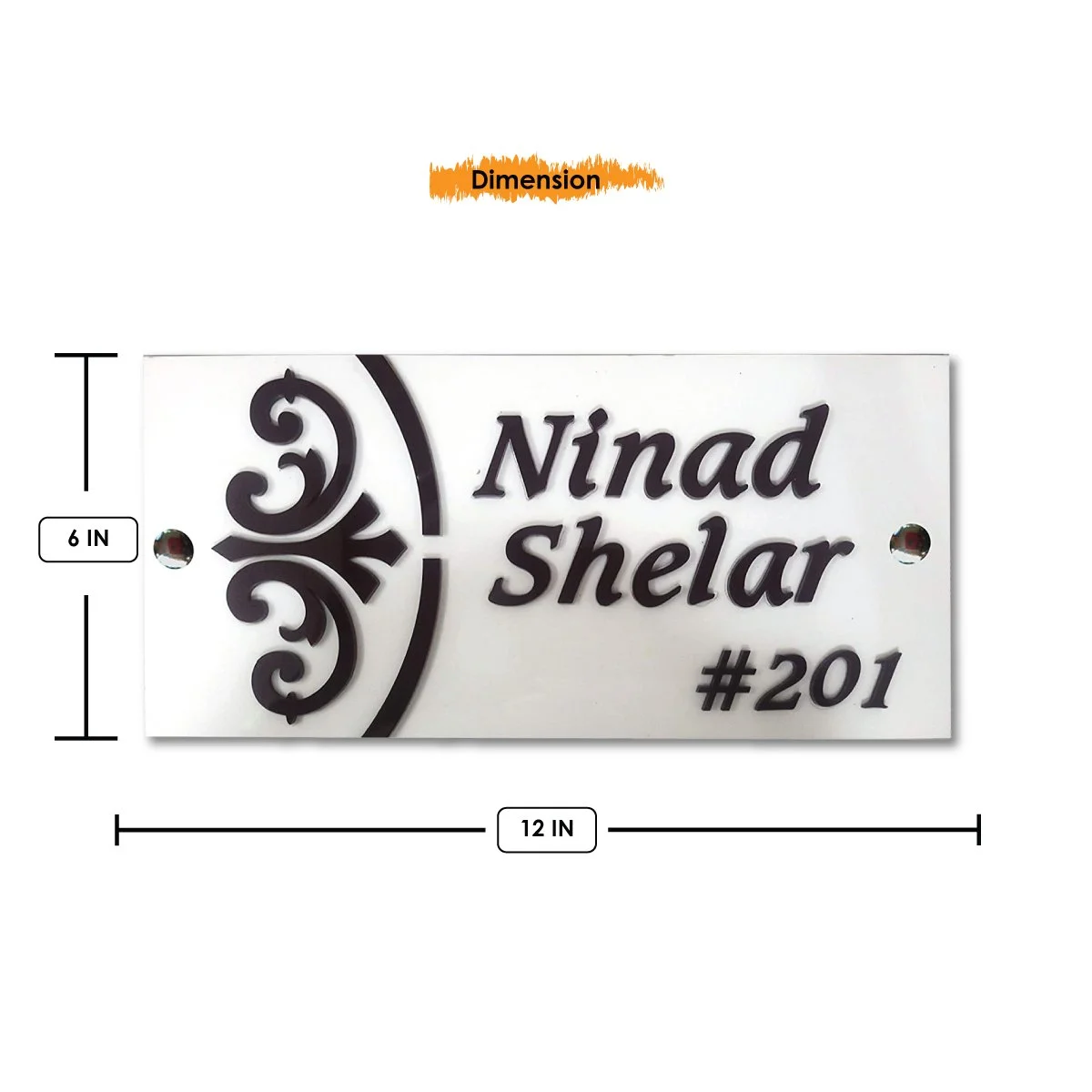 Home Decor White Stylish Custom Wooden Name Plate for House Beautiful Durable Decor Home Decor Showpiece and Gifts by HomeDecorKart and Karigaari India