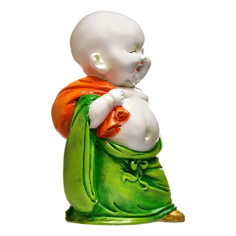 Buddha Idols Handcrafted Ployresin Lord Buddha Multicolour Laughing And Standing Statue Showpiece Home Decor/Office Decor/Spiritual Gift Home Decor Showpiece and Gifts by HomeDecorKart and Karigaari India