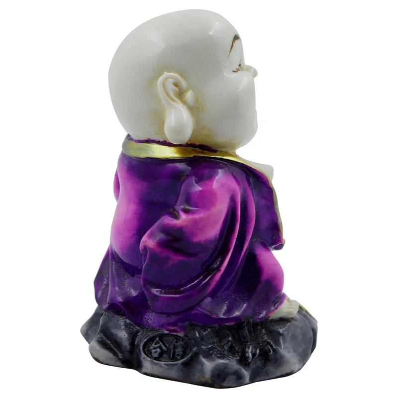 Buddha Idols Handcrafted Ployresin Lord Buddha Laughing And Standing  White And Purple Statue Showpiece Home Decor/Office Decor/Spiritual Gift Home Decor Showpiece and Gifts by HomeDecorKart and Karigaari India
