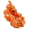 Lord Ganesha Wearing Paghadi And Sitting With One Leg Fold Orange Colour Idol for Home Decor - Image 4