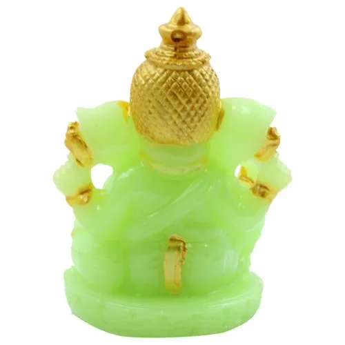 Car Dashboard Idols Lord Ganesha Wearing ornaments And Sitting Crystal Green Colour Idol for Home Decor Home Decor Showpiece and Gifts by HomeDecorKart and Karigaari India