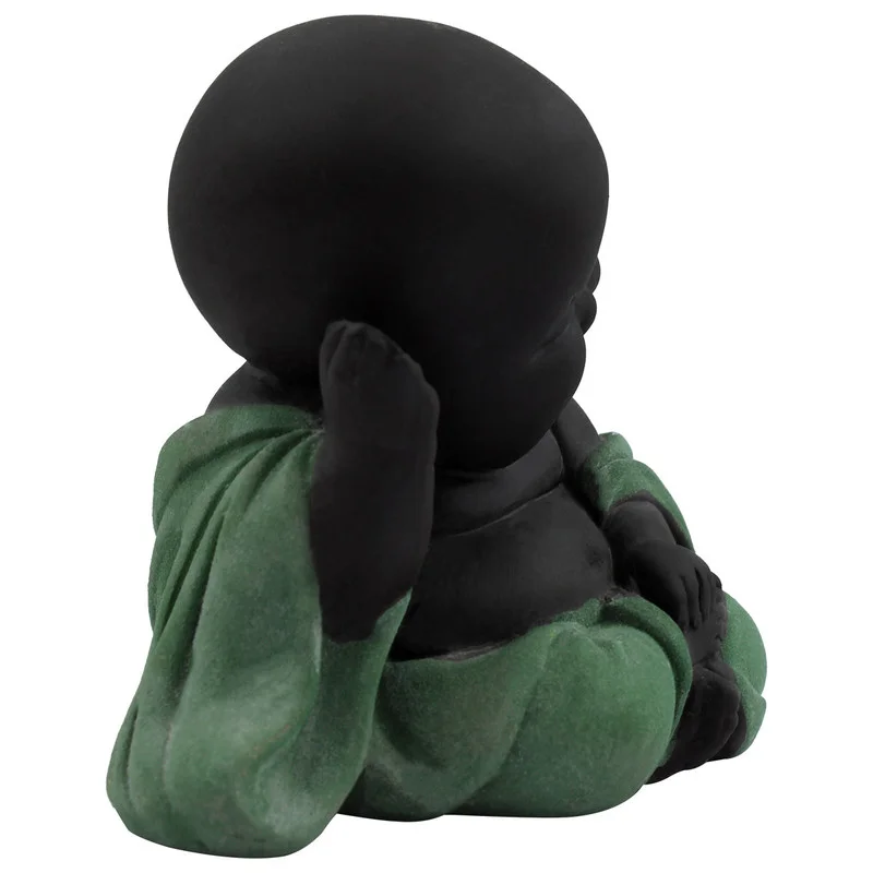 Buddha Idols Handcrafted Ployresin Lord Buddha Sitting And Sleeping Statue Showpiece Home Decor/Office Decor/Spiritual Gift, Black And Green Home Decor Showpiece and Gifts by HomeDecorKart and Karigaari India