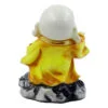Handcrafted Ployresin Lord Buddha Standing, Laughing White And Yellow Statue Showpiece Home Decor/Office Decor/Spiritual Gift - Image 4