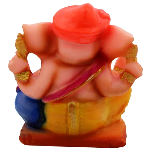 Car Dashboard Idols Lord Ganesha Sitting Red And Pink Color Idol for Home Decor Home Decor Showpiece and Gifts by HomeDecorKart and Karigaari India