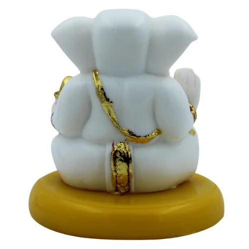 Car Dashboard Idols Lord Ganesha Sitting Idol With Holding Golden Color Modak Best for Home Decor Home Decor Showpiece and Gifts by HomeDecorKart and Karigaari India