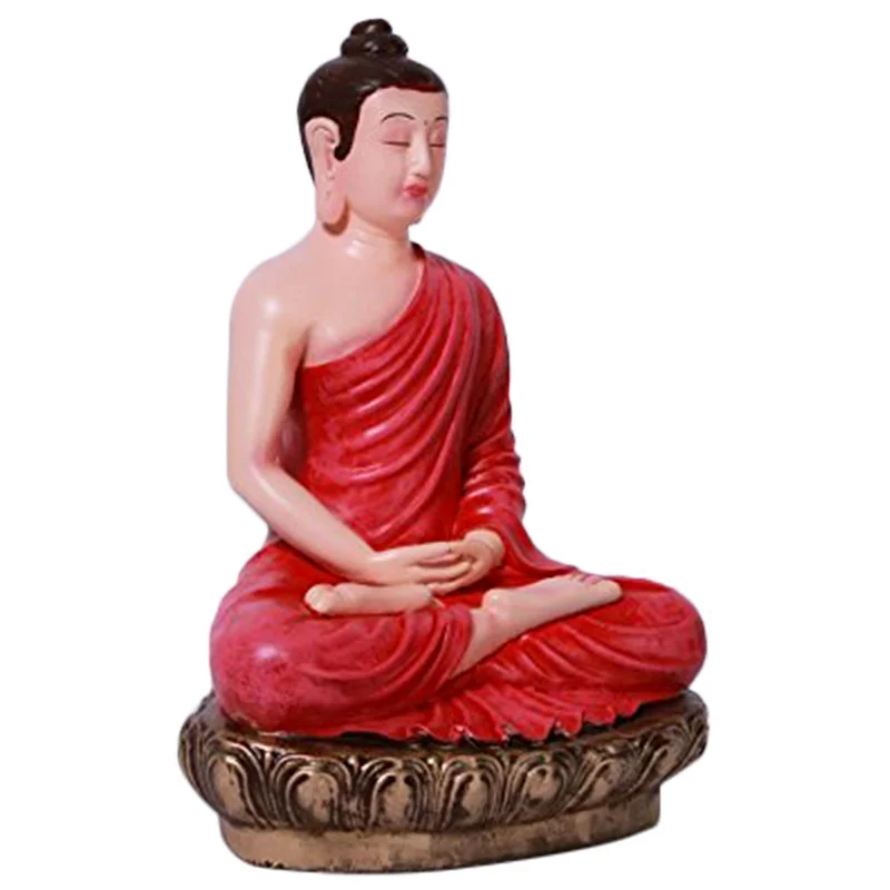 Buddha Idols Handcrafted Ployresin Lord Buddha Red  Colour Meditating Statue Showpiece Home Decor/Office Decor/Spiritual Gift Home Decor Showpiece and Gifts by HomeDecorKart and Karigaari India