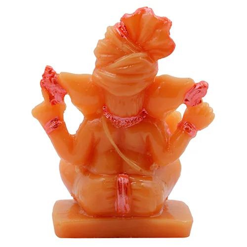 Car Dashboard Idols Unique Design Lord Ganesha Sitting Idol Orange And Pink Color Best for Home Decor Home Decor Showpiece and Gifts by HomeDecorKart and Karigaari India