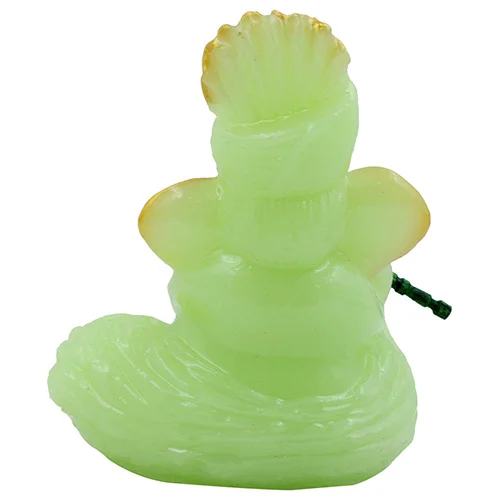 Car Dashboard Idols Small Unique Design Lord Ganesha Playing Flute Idol Green Color Best for Home Decor Home Decor Showpiece and Gifts by HomeDecorKart and Karigaari India