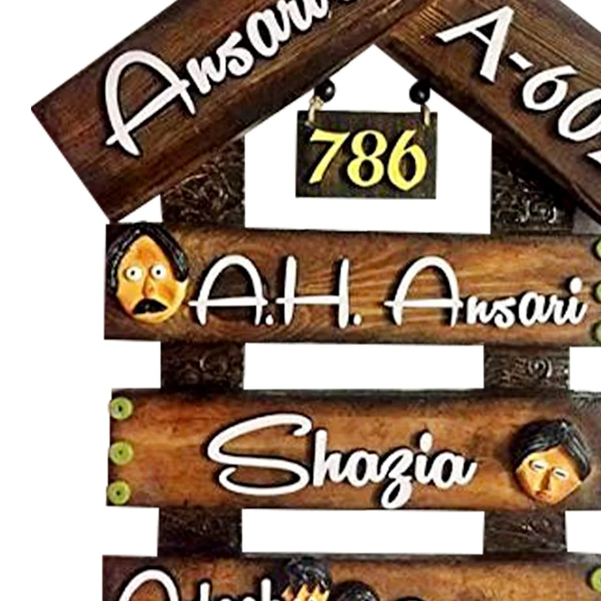 Home Decor Family Stylish Beautiful Wooden Name Plate for House Home Decor with Wooden Letters Home Decor Showpiece and Gifts by HomeDecorKart and Karigaari India