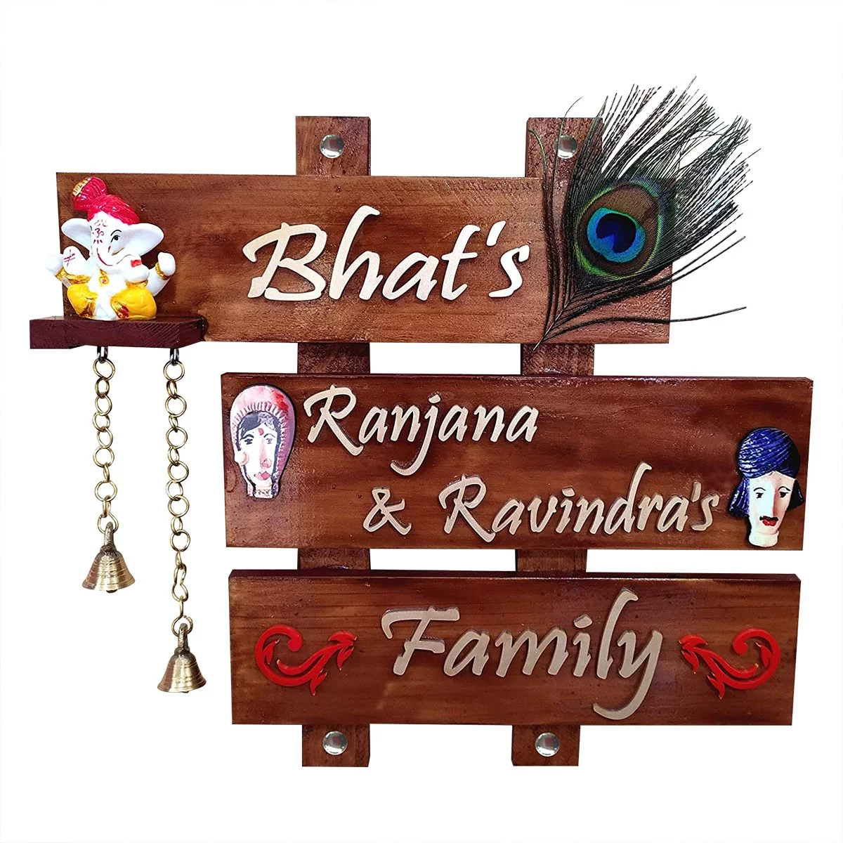Home Decor Family Style Durable Personalized Name Plate for Office Wooden Stylish Home Home Decor Showpiece and Gifts by HomeDecorKart and Karigaari India