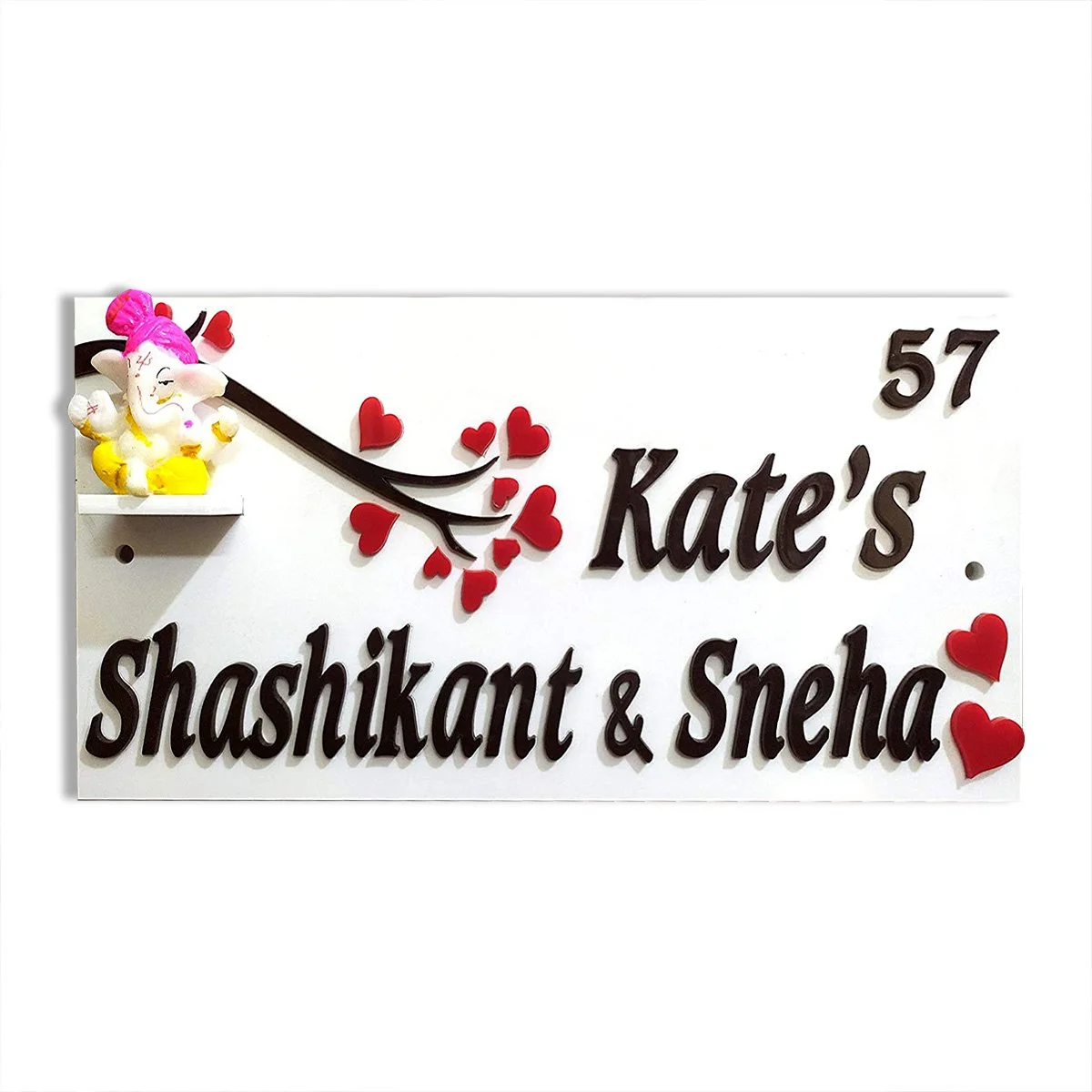 Home Decor Wooden Beautiful Personalized Wooden Name Plate for Home Sturdy Durable Home Decor Showpiece and Gifts by HomeDecorKart and Karigaari India