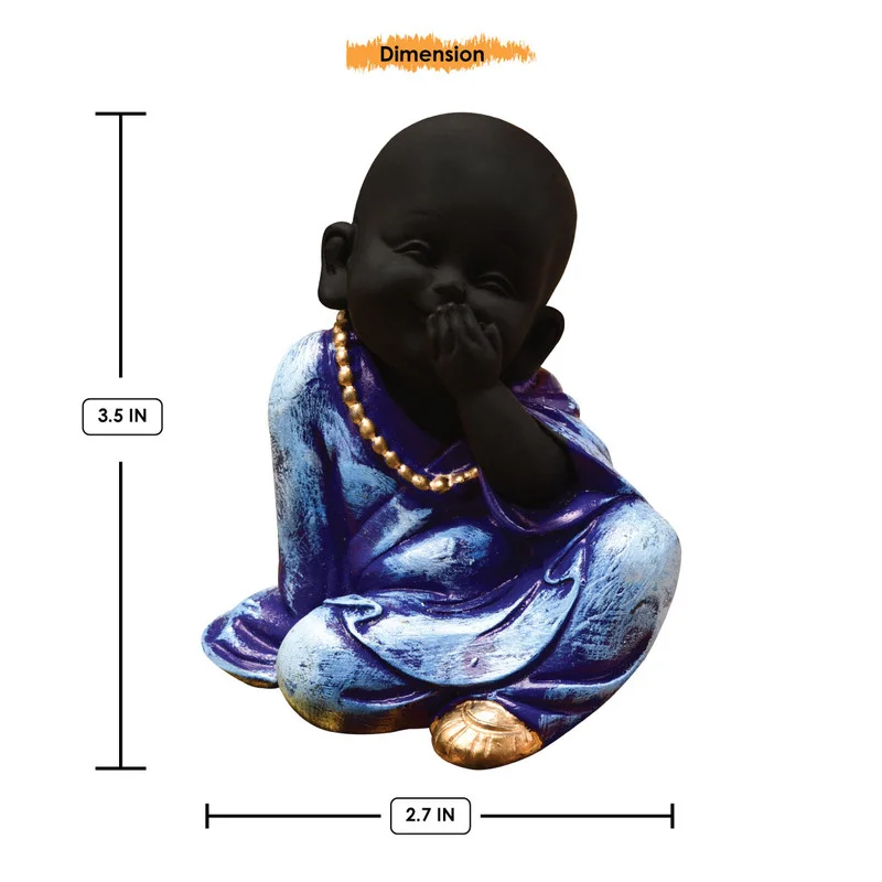 Buddha Idols Handcrafted Ployresin Three Multicolour Pieces Standing And SItting  Lord Buddha Statue Showpiece Home Decor/Office Decor/Spiritual Gift Home Decor Showpiece and Gifts by HomeDecorKart and Karigaari India
