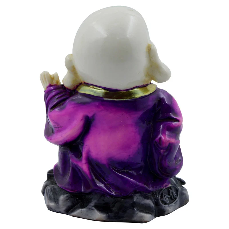 Buddha Idols Handcrafted Ployresin Lord Buddha Laughing And Standing  White And Purple Statue Showpiece Home Decor/Office Decor/Spiritual Gift Home Decor Showpiece and Gifts by HomeDecorKart and Karigaari India