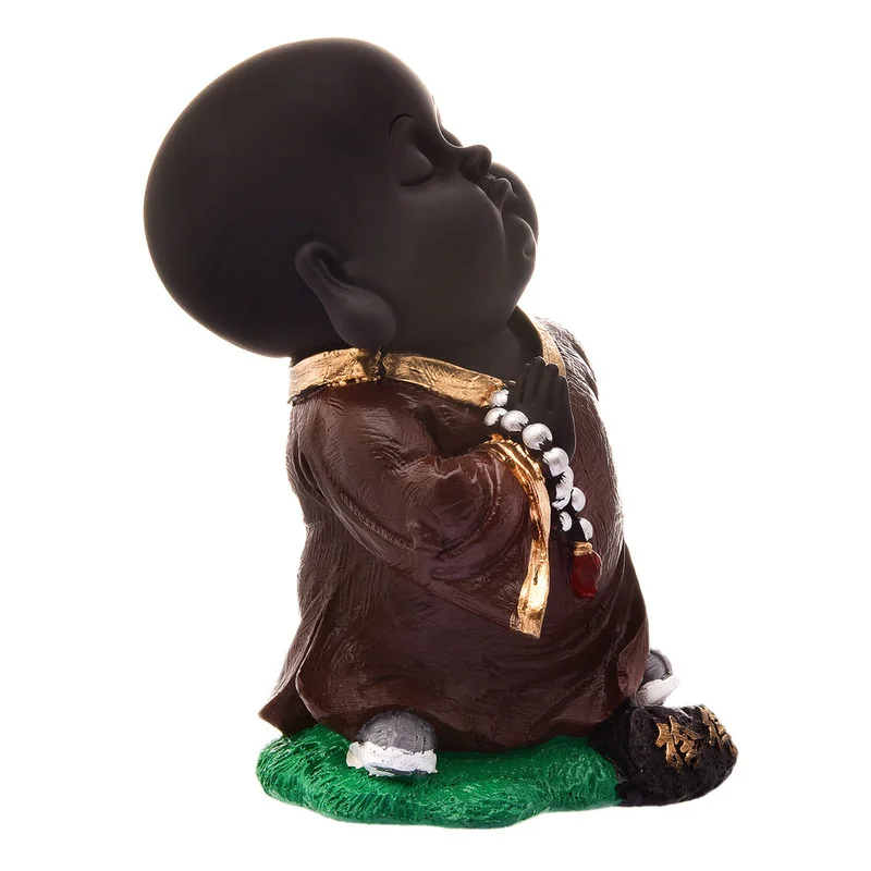 Buddha Idols Handcrafted Ployresin Lord Buddha Standing Brown Colour Thinking Statue  Showpiece Home Decor/Office Decor/Spiritual Gift Home Decor Showpiece and Gifts by HomeDecorKart and Karigaari India
