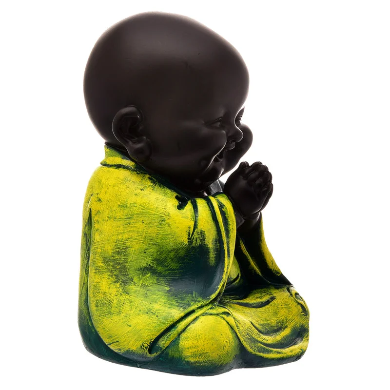 Buddha Idols Handcrafted Ployresin Lord Buddha Light Green Colour Praying And Sitting Statue Showpiece Home Decor/Office Decor/Spiritual Gift Home Decor Showpiece and Gifts by HomeDecorKart and Karigaari India