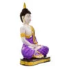 Handcrafted Ployresin Lord Buddha Meditating Statue Sitting On Golden Colour Table Showpiece Home Decor/Office Decor/Spiritual Gift, Purple Colour - Image 4