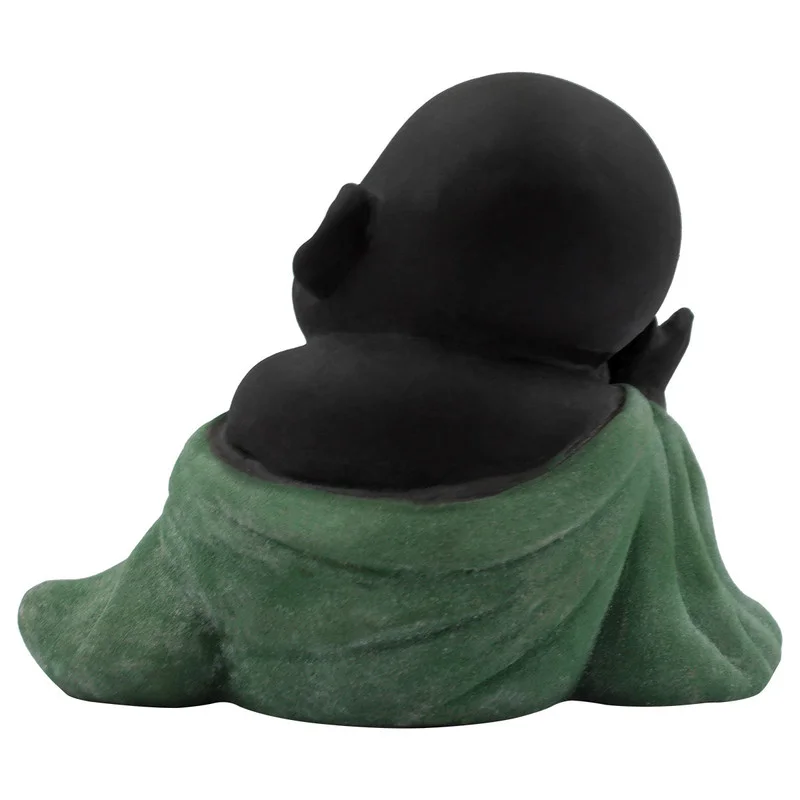 Buddha Idols Handcrafted Ployresin Lord Buddha Sitting And Sleeping Statue Showpiece Home Decor/Office Decor/Spiritual Gift, Black And Green Home Decor Showpiece and Gifts by HomeDecorKart and Karigaari India