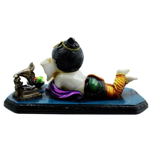 Ganesha Idols Bal Ganesh Sleeping with mouse Multicolor Idol for Home Decor Home Decor Showpiece and Gifts by HomeDecorKart and Karigaari India