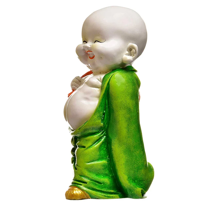 Buddha Idols Handcrafted Ployresin Lord Buddha Multicolour Laughing And Standing Statue Showpiece Home Decor/Office Decor/Spiritual Gift Home Decor Showpiece and Gifts by HomeDecorKart and Karigaari India