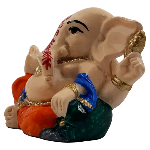 Ganesha Idols Lord Ganesha Sitting Idol Red & Blue Color for Home Decor Home Decor Showpiece and Gifts by HomeDecorKart and Karigaari India