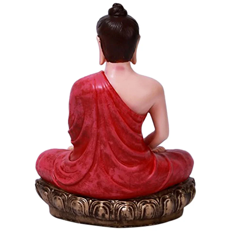 Buddha Idols Handcrafted Ployresin Lord Buddha Red  Colour Meditating Statue Showpiece Home Decor/Office Decor/Spiritual Gift Home Decor Showpiece and Gifts by HomeDecorKart and Karigaari India